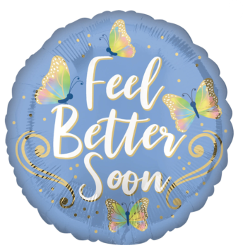 Folienballon - Feel Better Soon, Schmetterling - ø 43cm